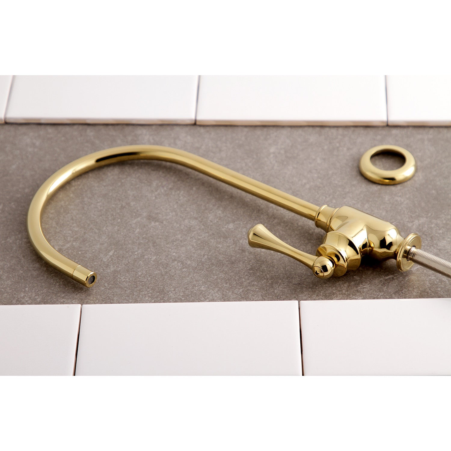 Kingston Tulare KS5192BL - Vintage Single-Handle 1-Hole Deck Mount Water Filtration Faucet, Polished Brass — thumbnail 3